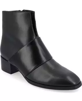 Женские двухцветные ботильоны из пеноматериала Kyler Tru Comfort с квадратным носком Journee Collection, черный