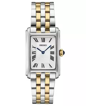 Женские двухцветные часы-браслет из нержавеющей стали Essentials, 22 мм Seiko, белый