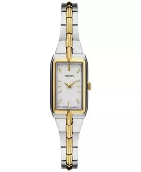 Женские двухцветные часы-браслет из нержавеющей стали Essentials 15 мм Seiko, белый