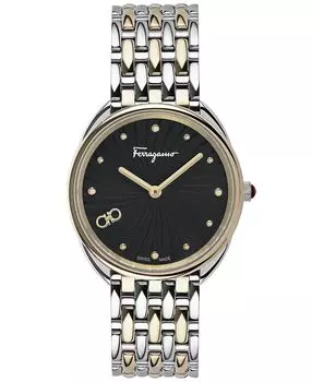 Женские двухцветные часы-браслет из нержавеющей стали Swiss Cuir, 34 мм Salvatore Ferragamo