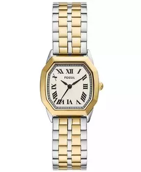 Женские двухцветные часы Harlow из нержавеющей стали с тремя стрелками, 27 мм Fossil, белый