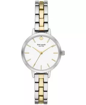 Женские двухцветные часы Metro с браслетом из нержавеющей стали, 30 мм kate spade new york, золотой