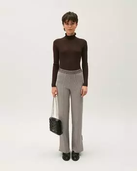 Женские двухцветные прямые брюки жаккардовой вязки Claudie Pierlot, мультиколор