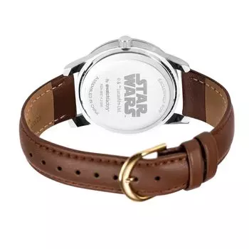 Женские двухцветные серебряные и золотистые коричневые кожаные часы The Child Grogu Star Wars