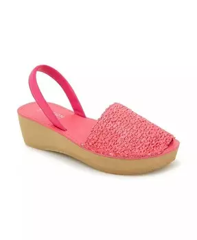 Женские двухсекционные босоножки на танкетке из тонкой стеклянной ткани Kenneth Cole Reaction, розовый