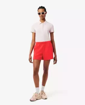 Женские двухсторонние шорты из пике Lacoste, красный