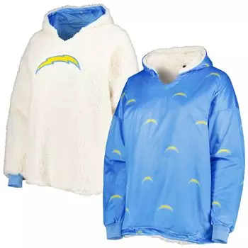 Женские двусторонние кроссовки FOCO Powder Blue/White Los Angeles Chargers с повторяющимся принтом Hoodeez