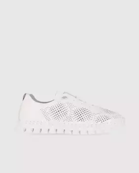 Женские дышащие кожаные туфли на шнуровке с эластичной застежкой Chika10, белый