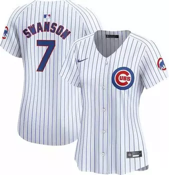 Женские джерси Nike Chicago Cubs Dansby Swanson #7 White Home Limited Vapor