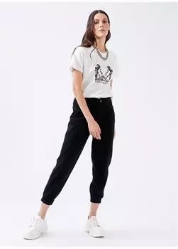 Женские джинсовые брюки Jogger антрацитового цвета со стандартной талией и эластичной резинкой K-SELI Black On Black, антрацитовый