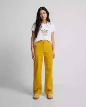 Женские джинсовые брюки-кюлоты с плетеной талией Silbon, жёлтый