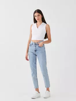 Женские джинсовые брюки Mom Fit LCW Jeans, открытое индиго родео
