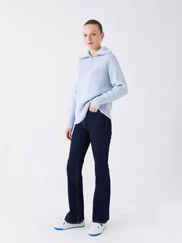 Женские джинсовые брюки прямого кроя LCW Modest, темное родео