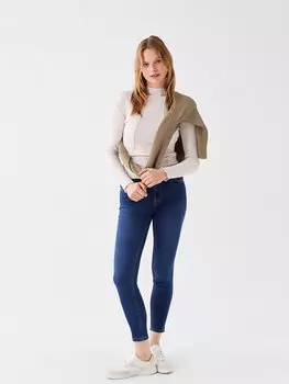Женские джинсовые брюки пуш-ап LCW Jeans, темное родео