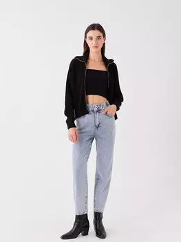 Женские джинсовые брюки с напуском и высокой талией LCW Jeans, открытое индиго родео