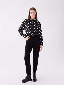 Женские джинсовые брюки с высокой талией и флисовой подкладкой для мамы LCW Jeans