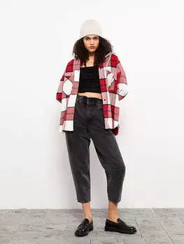 Женские джинсовые брюки с высокой талией в бумажном пакете LCW Jeans