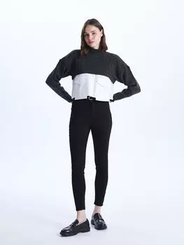 Женские джинсовые брюки Super Skinny Fit с поясом LCW Jeans