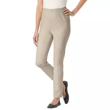 Женские джинсовые джеггинсы Fineline больших размеров для женщин Woman Within, цвет Natural Khaki