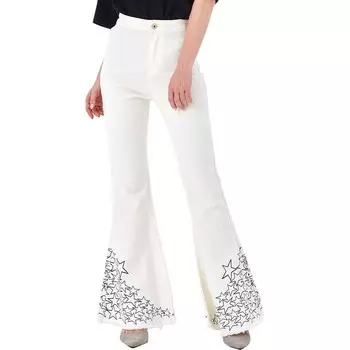 Женские джинсовые джинсы с расклешенным низом и высокой талией Anna-Kaci, кремовый