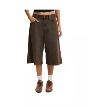 Женские джинсовые шорты-бермуды 91 Baggy COTTON ON, коричневый