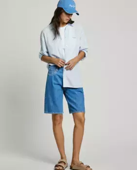 Женские джинсовые шорты-бермуды с высокой талией Pepe Jeans, синий