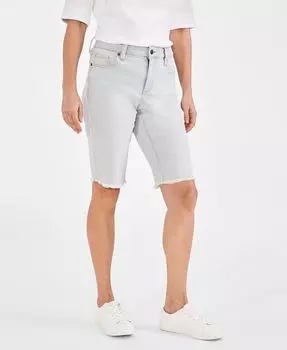 Женские джинсовые шорты-бермуды со средней посадкой и необработанными краями Style & Co, цвет Sedona Wash