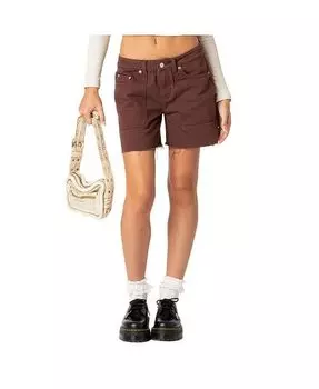 Женские джинсовые шорты Boyfriend Carpenter Edikted, коричневый