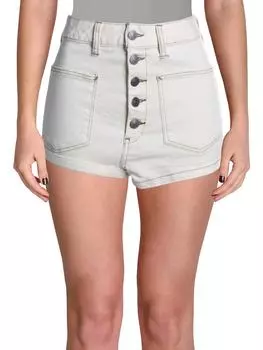 Женские джинсовые шорты Bridgette с высокой посадкой и контрастной строчкой We The Free, цвет ecru