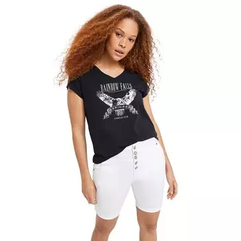 Женские джинсовые шорты Ellos больших размеров на пуговицах спереди, белый