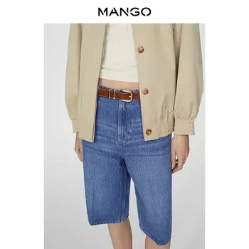 Женские джинсовые шорты Mango со средней талией, синий
