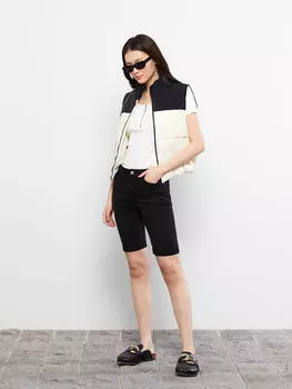 Женские джинсовые шорты Rodeo с прямыми карманами и деталями стандартного кроя LCW Jeans