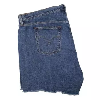 Женские джинсовые шорты с потертостями и высокой посадкой Plus Levi's, синий