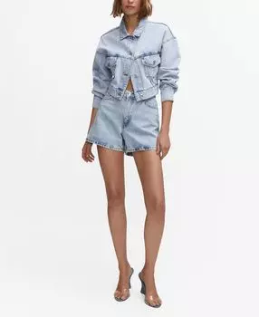 Женские джинсовые шорты с высокой посадкой MANGO