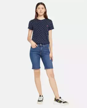 Женские джинсовые шорты Shaping Bermuda прямые, средней посадки Levi's, тёмно-синий