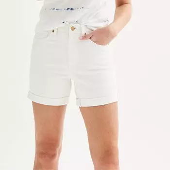 Женские джинсовые шорты Sonoma Goods For Life Premium с закатанными манжетами, белый
