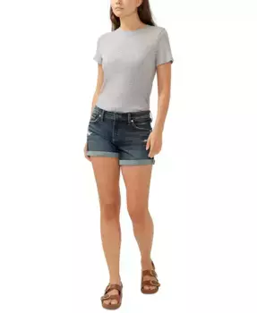 Женские джинсовые шорты средней посадки Silver Jeans Co., синий