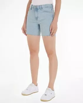 Женские джинсовые шорты средней посадки Tommy Jeans, светло-синий