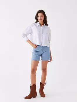 Женские джинсовые шорты стандартного кроя LCW Jeans, открытое индиго родео