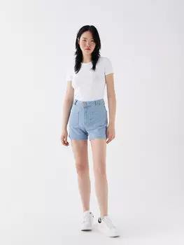 Женские джинсовые шорты стандартного кроя LCW Jeans, открытое индиго родео