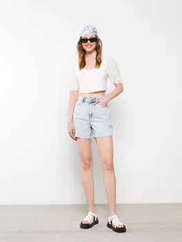 Женские джинсовые шорты стандартного кроя с прямыми карманами и деталями Xside