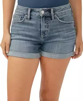 Женские джинсовые шорты Suki с завышенной талией Silver Jeans Co., синий