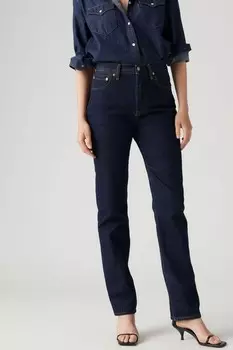 Женские джинсы 501 из 100% хлопка с плоской отделкой Levi'S, синий