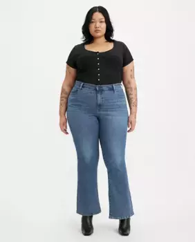 Женские джинсы 726 с высокой талией и расклешенным кроем больших размеров Levi's Plus, синий