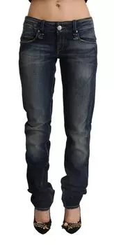 Женские джинсы Acht Washed Cotton Skinny с низкой талией, синий