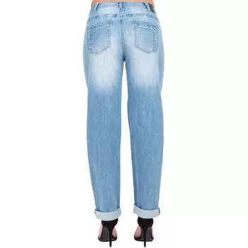 Женские джинсы-бойфренды с пышной посадкой Poetic Justice, легкие кислотные потертости Poetic Justice