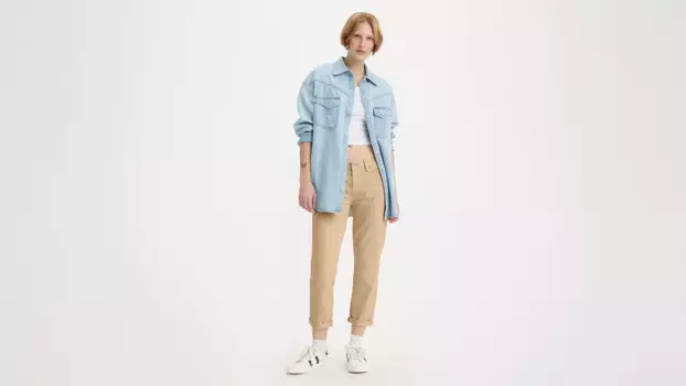 Женские джинсы-бойфренды со средней посадкой Levi's, хаки