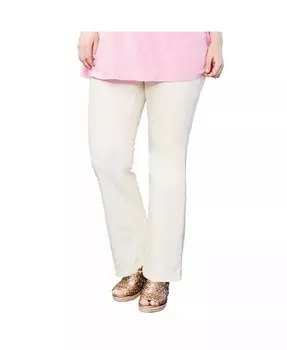 Женские джинсы большого размера Curvie Fit Bootcut June + Vie, слоновая кость/кремовый