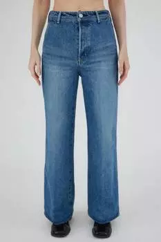 Женские джинсы Cambria Centerpress Wide Leg в синем цвете Moussy