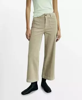 Женские джинсы Catherin Culotte Corduroy MANGO, черный